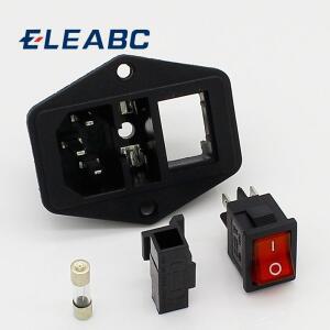 전원 로커 스위치 IEC 3 핀 320 C14 입구 소켓 커넥터 플러그 10A 250V