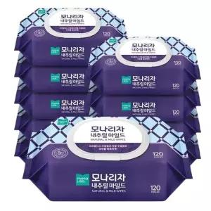 모나리자 내추럴 마일드 물티슈 캡형 120매 10팩