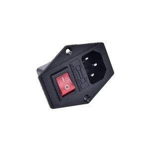 1pc 인렛 모듈 플러그 5A 퓨즈 스위치 남성용 전원 소켓 10A 250V 3핀 IEC320 C14 게임 액세서리