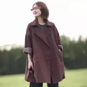 여사친 하프 가을 정장 자켓 트렌치 칼라 체크 코트 admr3