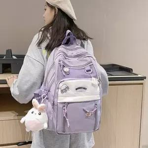 유행 데일리 백팩 책가방 10대 등교 새학기 퍼플 가방 10대백팩 중학생백팩 여학생백팩