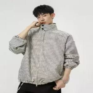 남사친 빈티지 캐주얼룩 브이넥 가디건 체크 봄가을 차이나 커플 카디건 DUCHI1