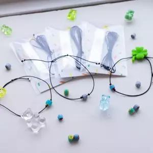 글라스 유리 비즈 실 팔찌 DIY 만들기 키트 세트 3종 비즈팔찌 비즈팔찌만들기 실팔찌
