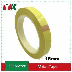 YX 15mm 너비 절연 마일라 테이프  변압기  전동  코일  도체용 랩 50미터/롤 노란색 1피스