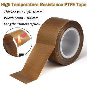 10M/롤 고온 저항성 PTFE 테이프 두께 0.13/0.18mm 폭 5 - 100mm 단열 접착 씰링 천