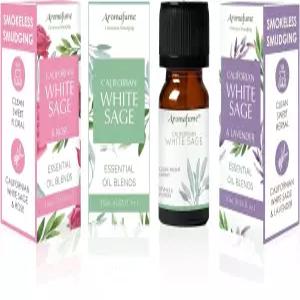 화이트 세이지 위드 라벤더 로즈 에센셜 블렌드 바이 퓸 3 x 0ml 연기 없는 무독성 번짐 대체품