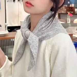 머플러 삼각 목도리 쁘띠 스카프 울니트 여성 무지 머플러