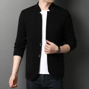 남친 니트 캐주얼 정장 솔리드 코트 카라 패션 나들이에 가디건 자켓 어울리는 MODU1