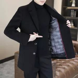 남친 회색 모직 울 하프 캐주얼 나들이에 어울리는 정장 재킷 코트 컨트롤 칼라 패딩 내피 탈부착 MODU1