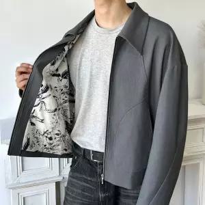 남성용 캐주얼 빈티지 나들이에 어울리는 정장 자켓 수묵 코트 봄가을 칼라 루즈핏 상의 MODU3