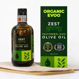 제스트 델리테스의 폴리페놀 리치 올리브 엑스트라 버진 최대 770mg/kg 콜드 프레스 EVOO 심장 및 면역