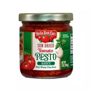 벨라 선 루시 말린 토마토 페스토 소스와 통 잣 지중해식 이탈리아 스타일의 햇볕에 익은 코셔 텐 프리