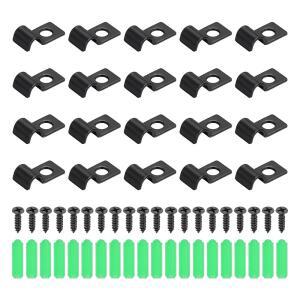 UXCELL 20PCS 6MM(1/4인치) 원 홀 파이프 스트랩 견고한 U 브래킷 도관 클램프 자체 탭핑 나사 및 튜브 와이어 코드 고정용 확장 튜브가 있는 헤비 듀티 탄소강 스트랩 클립 i67
