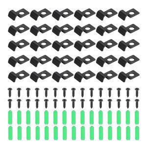 UXCELL 50PCS 6MM(1/4인치) 원 홀 파이프 스트랩 견고한 U 브래킷 도관 클램프 자체 탭핑 나사 및 튜브 와이어 코드 고정용 확장 튜브가 있는 헤비 듀티 탄소강 스트랩 클립 iAB