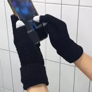 [하프클럽/]남녀공용 스마트폰 터치 니트장갑 블랙