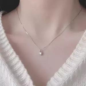 [VCLJJLN5]여성 심플 물방울 펜던트 얇은 줄 실버 목걸이