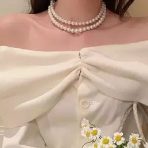 [VCM8911R]패션 데일리 진주 레이어드목걸이 목걸이 8mm
