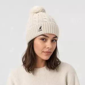 캉골 K4460SM BEIGE 케이블 니트 폼폼 공용 비니