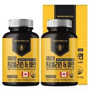 [힐링팩토리] 힐링팩토리 슈퍼로얄 프로폴리스아연 1,000mg x 180캡슐 1+1 총2개 총36