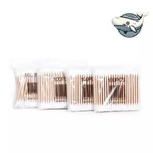 다용도 청소 나무 면봉 100P 스펀지 면봉 uQh46IPE