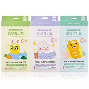 카카오프렌즈 열냉각시트 6개입 x 3개 라이언 무지 어피치 / 이마 냉찜질 해열 열내림 패치 시트