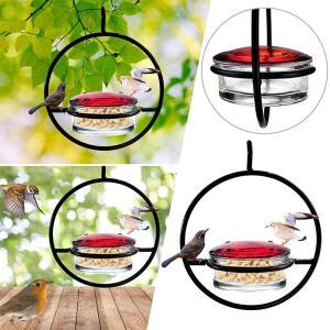 Hummingbird 피더는 외부 정원 뒷마당 야외 데크 빨간색 유리 그릇과 새 야외 피더를 유치
