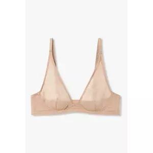 매장정품 EMPORIO ARMANI UNDERWEAR 엠포리오 아르마니 언더웨어 여성 로고 패턴 메쉬 트라이앵글 브라(082