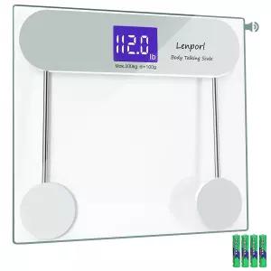 Lenporl 음성 체중계 전자체중계 대형LCD표시창 고정밀 체중측정기 음성안내 지원 가정용 전자저울