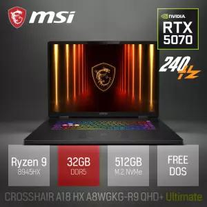 ⓒ MSI 크로스헤어 A18 HX A8WGKG-R9 QHD+ 얼티밋 32GB 512GB / 18인치 사무 인강 고성능 AI 게이밍 노트북
