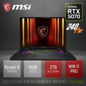 ⓒ MSI 크로스헤어 A18 HX A8WGKG-R9 QHD+ 얼티밋 16GB 2TB WIN11 / 18인치 고성능 AI 게이밍 노트북