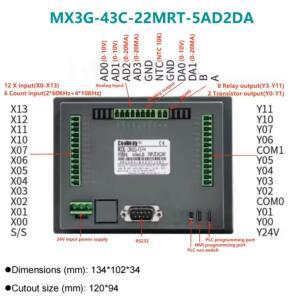쿨메이 4.3/7인치 HMI PLC 올인원 MX3G-43C/70C 시리즈 내장 아날로그 입력 및 5AD2DA MODBUS RTU RS485 RS