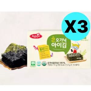 베베스트 처음먹는 오가닉 아이 김 퓨어 반찬 10봉 X3