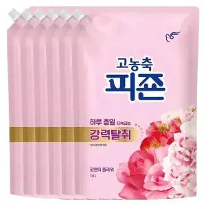 [하프클럽/]고농축 피죤 섬유유연제 로맨틱플라워 리필 1.6L X 6개