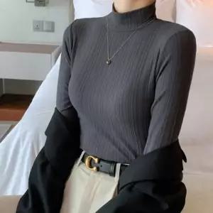 자켓 이너 하프넥 반목 긴팔 슬림 핏 티셔츠 여자