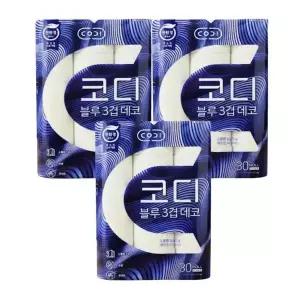 [셀러허브]코디 블루 3겹 데코 27m 30롤 x3팩 (S45790787)