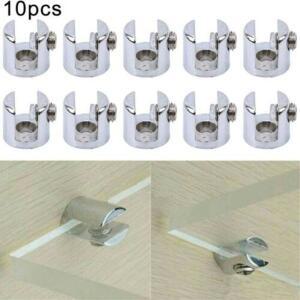 10pcs 유리 클램프 도금 브래킷 아연 클립 홀더 Satnds 6-8mm 캐비닛 선반 지원 플레이트 용