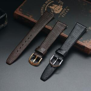 AMHUGE 빈티지 시계 스트랩 도마뱀 엠보싱 송아지 가죽 얇고  밴드 12mm 21mm
