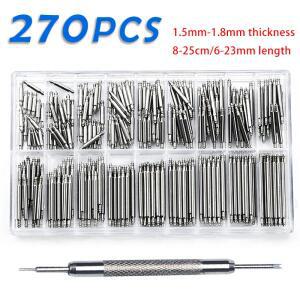 270피스 스트레인리스 스틸 스프링 바 직경 1.5mm/1.8mm 길이 8mm - 25mm/6mm 23mm 시계 밴드 스트랩 벨트