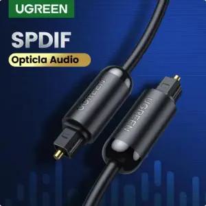 UGREEN 디지털 광 오디오 케이블 Toslink 케이블 홈 시어터 사운드 바 TV PS4 Xbox TV 용 광섬유 남성-남성