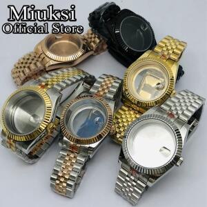 Miuksi 36mm/40mm 실버 골드 balck 시계 케이스 사파이어 맞춤 NH35 ETA2824 2836 Miyota8215 DG2813 3804