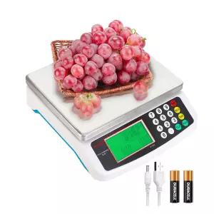 대형 디지털 30KG 상업용 저울 66LB 빵 고기 리스 스틸 가격 계산 LCD 부품 및 동전 어댑터용 준비 포함