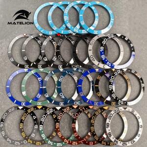 MATELION 38mm 세라믹 합금 시계 베젤 인서트 링 슬로프 맞춤 40mm 케이스 NH35 GMT 다이빙 남성용 부품 액