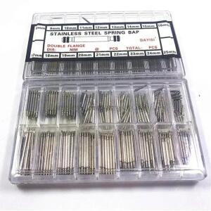 360pcs 8mm-25mm 스테인레스 스틸 시계 스프링 바 스트랩 핀 1.5mm 직경 밴드 링크 수리 도구 액세서리