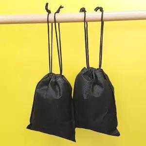 [HY693KK0_66]부직포 가방 블랙 기본 복주머니 소