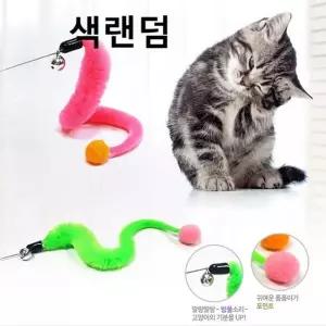 고양이 힐링 막대 사냥놀이 스네이크 낚시대 랜덤 고양이깃털 고양이낚시 (W9A0096)