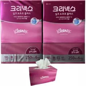 [셀러허브]크리넥스 실크소프트 플러스 미용 각티슈 250매(6개입) X2개 (S46563963)