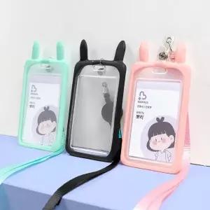 고품질 바니 실리콘 사원증 케이스 3color 목걸이줄 캐릭터사원증줄 (WD100DE)