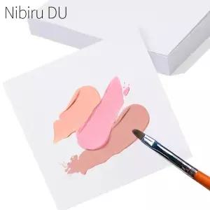 50Pcs 젤 매니 팔레트 종이 일회용 네일 아트 스티커 혼합 잉 DIY 디스플레이 도구