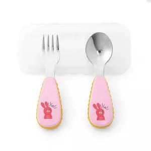 스테인레스 토끼 수저 포크 세트 유아용아이 아이용 이유식 소현