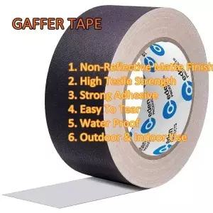 비 반사 Gaffer 테이프 사진 책 수리를위한 검은 매트 천 촬영 배경 케이블 무대 헤비 듀티 쉬운 눈물